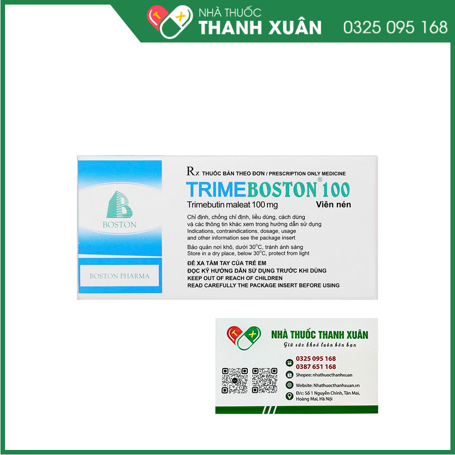 Trimeboston 100 điều trị rối loạn chức năng của đường tiêu hóa và ống mật